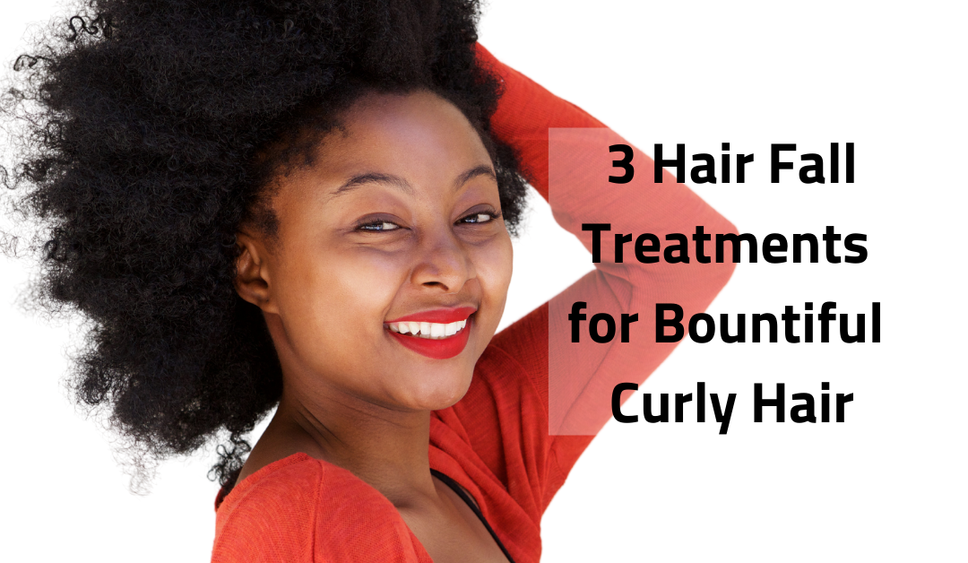 Beautiful smiling woman with afro curly hair in red top hair fall blog main image holpura